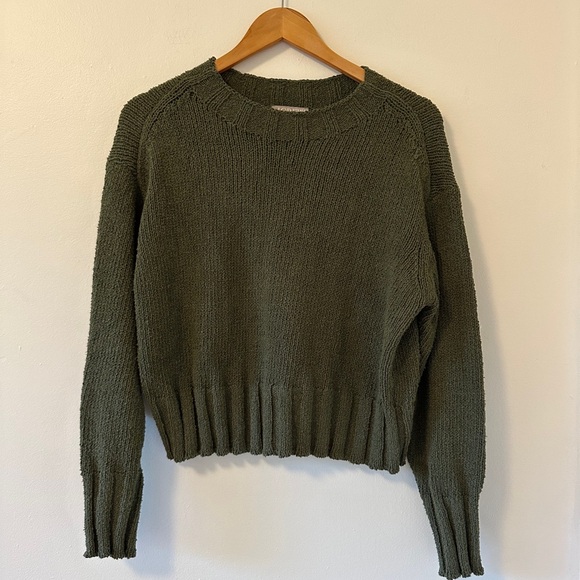 J. Crew Cotton Blend Forest Green Crew Neck Sweater | Size Small - Picture 1 of 9